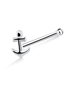 Anchor Shaped Silver Bone Nose Stud NSKD-850